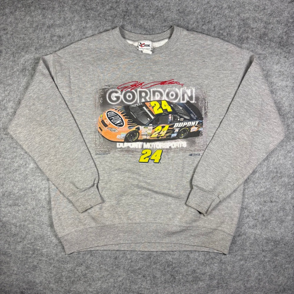 Vintage 2002 Jeff Gordon NASCAR Sweatshirt Chase Authentics DuPont Gray Large